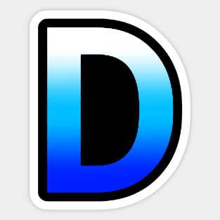 Blue Letter D Sticker